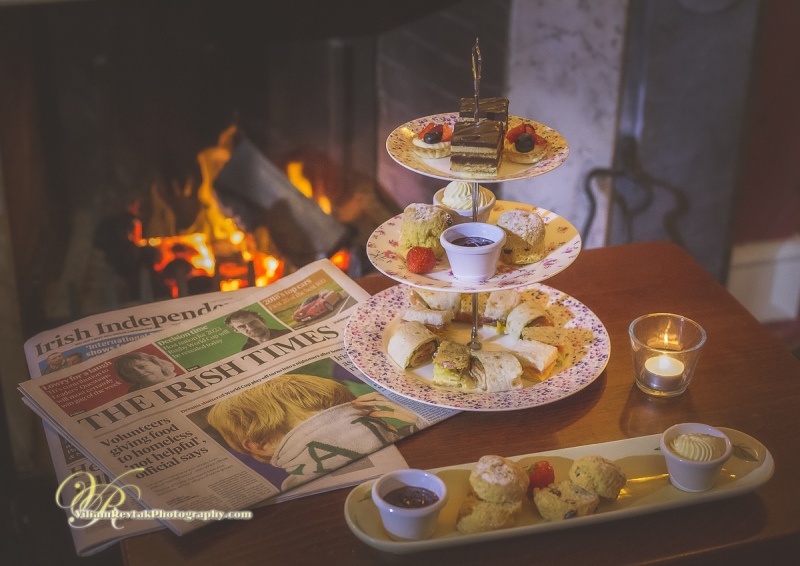 coffee and scones by the fire at the abbey