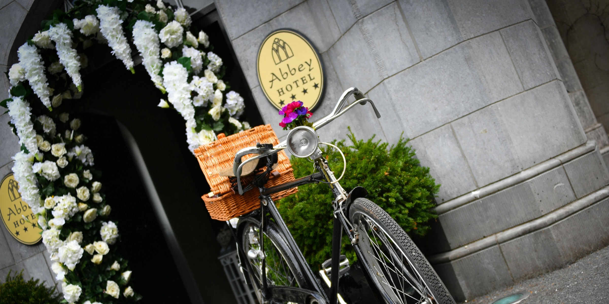 Bicycle outside the Abbey Hotel.