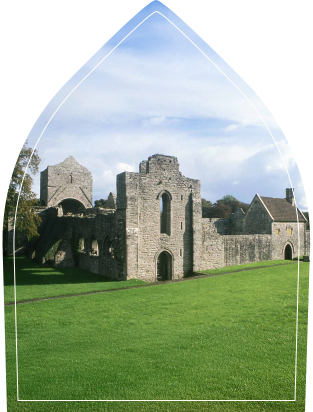 Group 19807 Boyle Abbey Roscommon on a sunny day